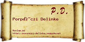 Porpáczi Delinke névjegykártya